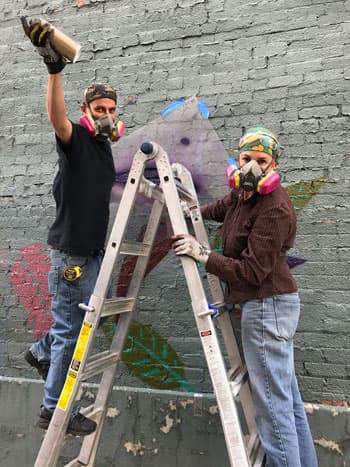 Scottie Burgess mural public art stencil spraypaint