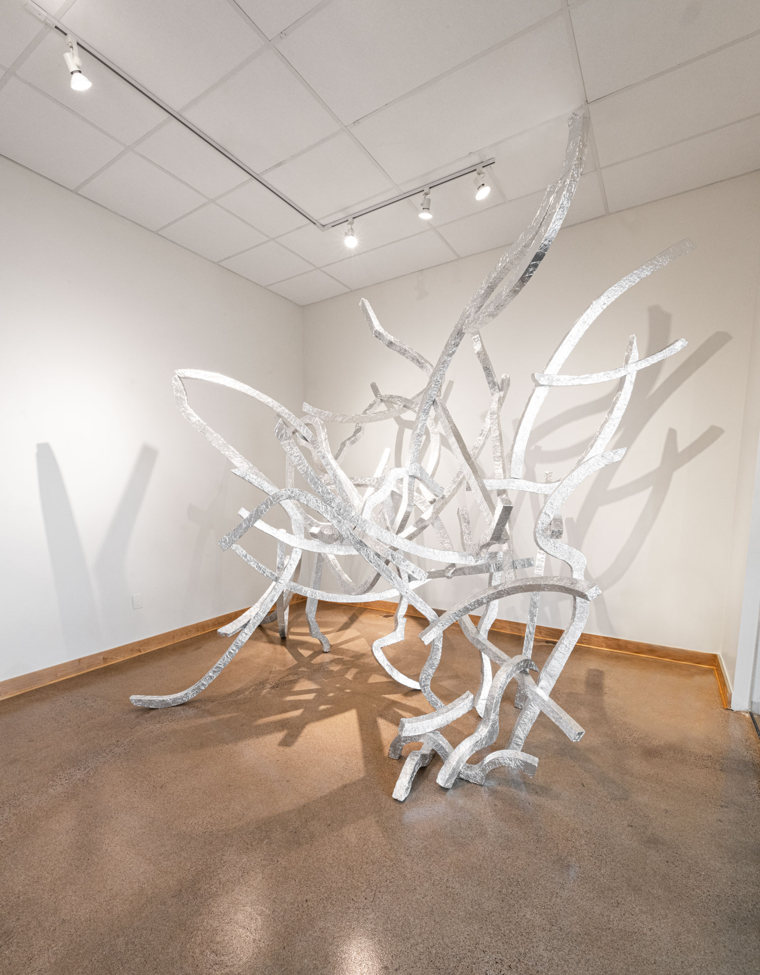 Scottie Burgess installation art abstract sculpture dynamic tinfoil
