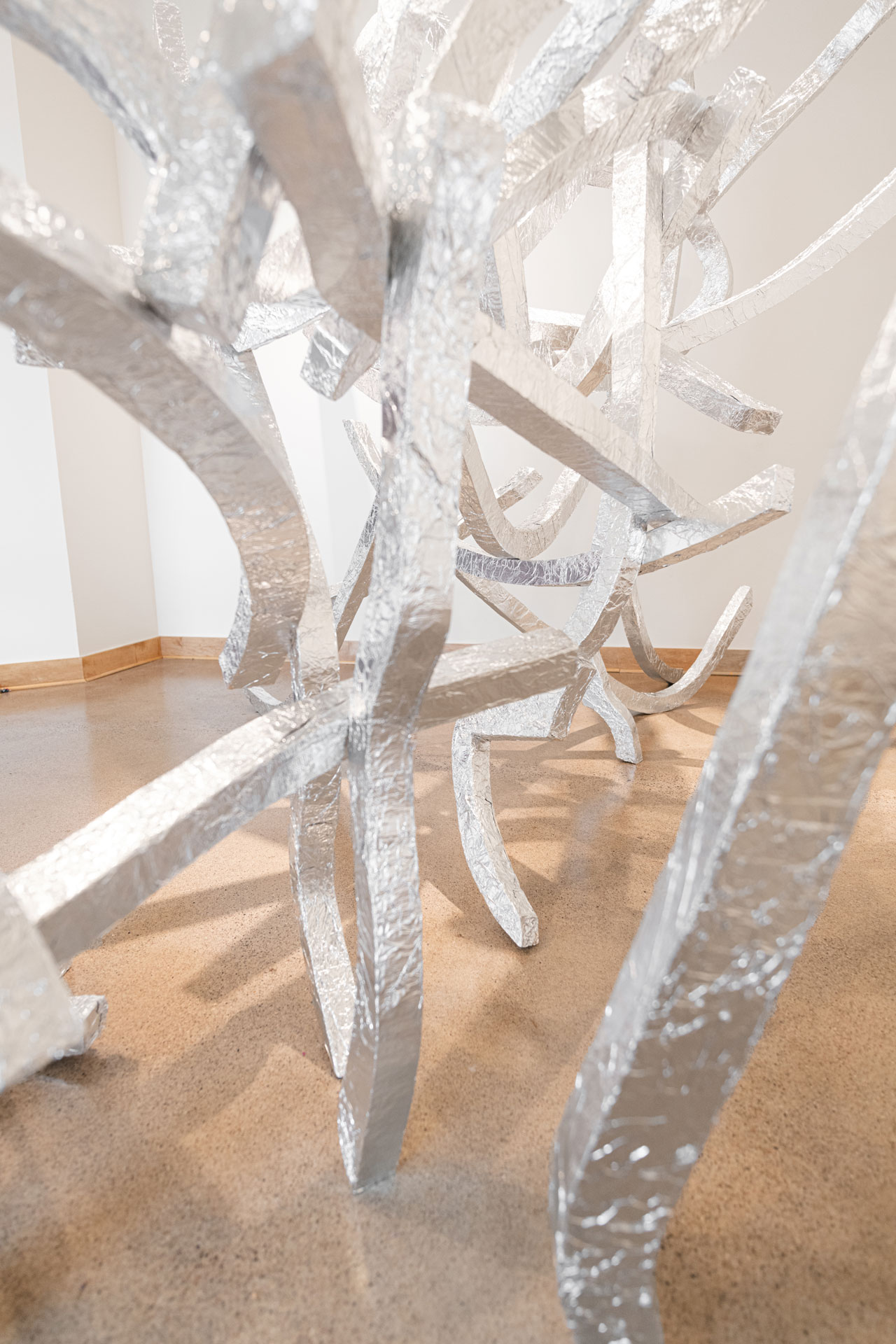 Scottie Burgess installation art abstract sculpture dynamic tinfoil