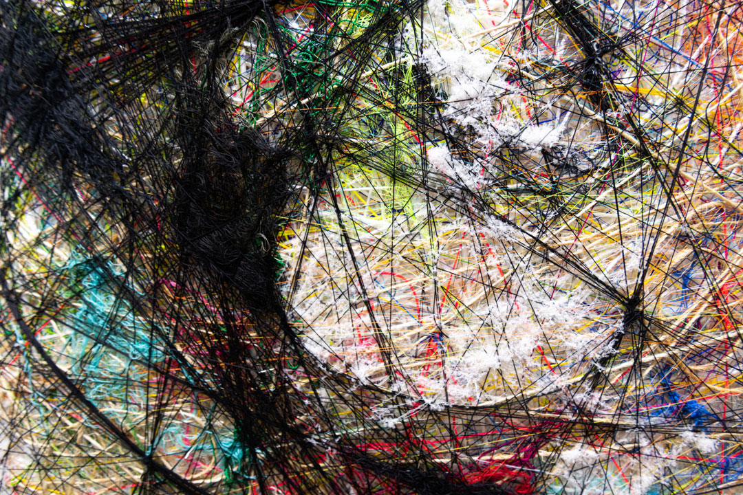 Scottie Burgess fiber sculpture Twine wrapped bound abstract