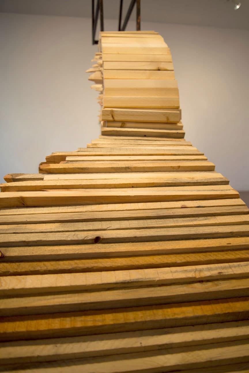 Scottie Burgess Sustainable wood sculpture existential mandala
