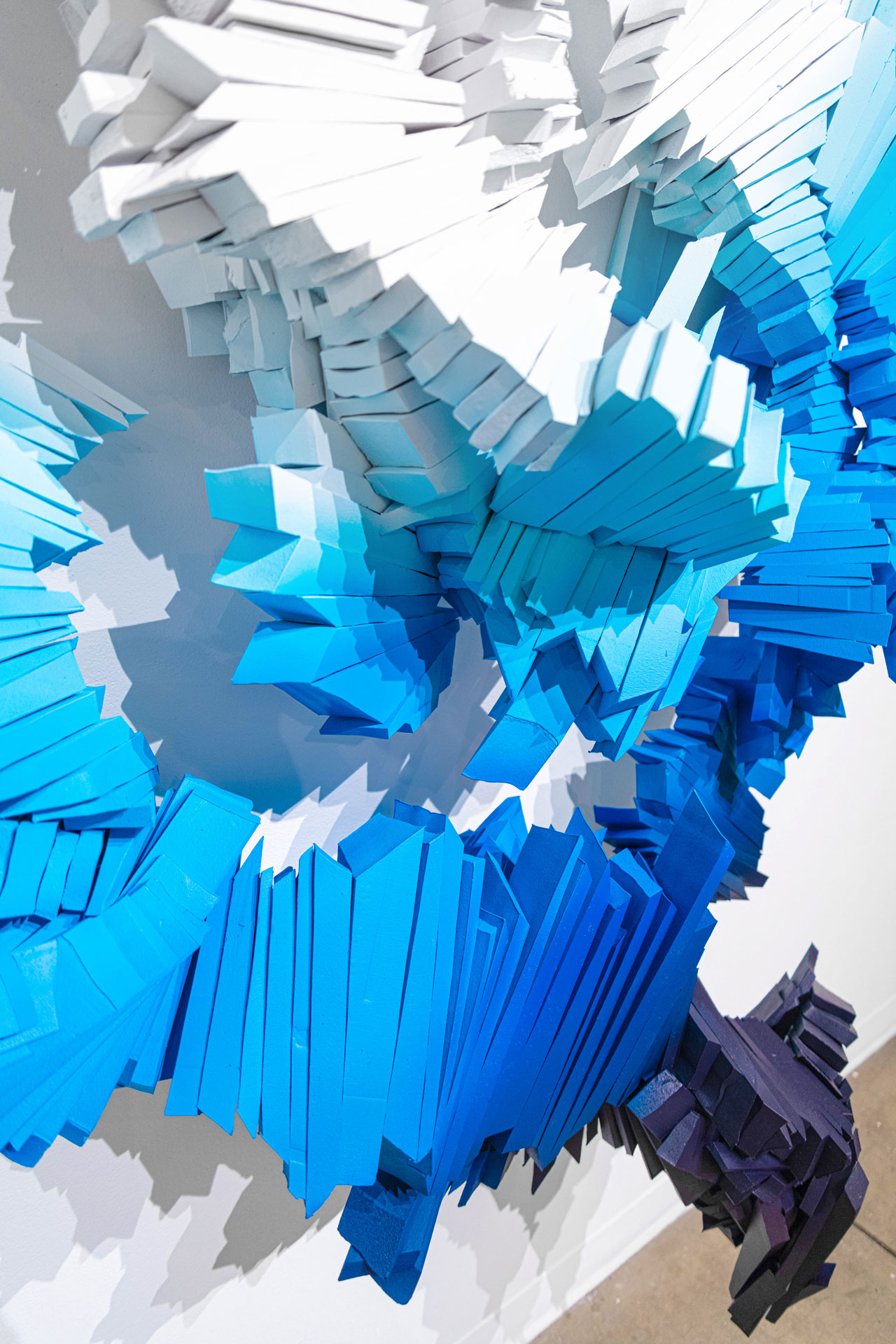 Scottie Burgess art sculpture installation foam gradient color gravitropism redline
